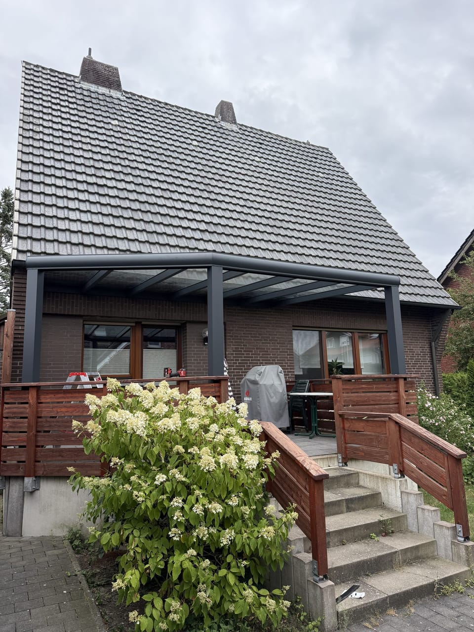 Terrassendach Green-500 mit VSG-Glasdach am Klinkerhaus, Drensteinfurt